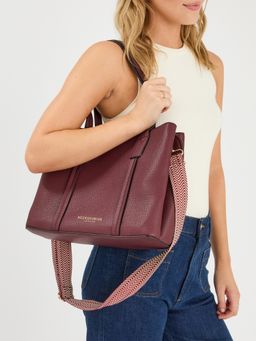 Accessorize London - Women Maroon Webbing Strap Shoulder Bag