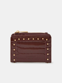 Accessorize London - Women Maroon Croc-Effect Texture Wallet