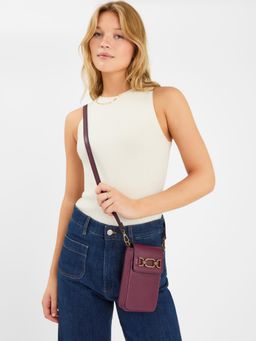 Accessorize London - Women Burgundy Snaffle Crossbody Bag