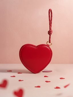 Accessorize London - Women Red Solid Heart Coin Wallet