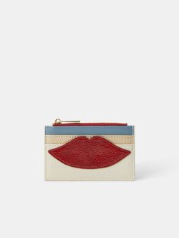 Accessorize London - Women Multi-Color Lips Colorblock Card Case