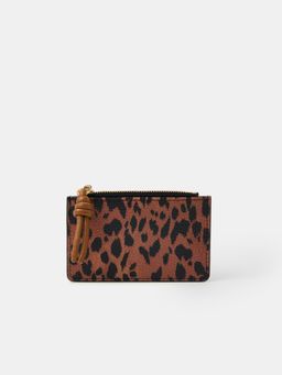 Accessorize London - Women Brown Leopard Animal Printed Card Case