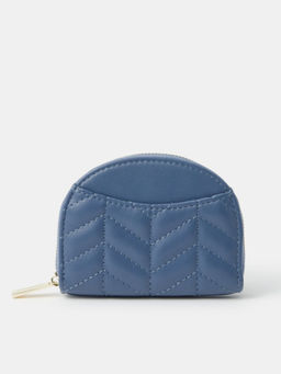 Accessorize London - Women Blue Chevron Quilt Crescent Coin Wallet