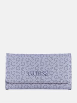 Guess - Women Blue Embossed Bowie Slim Tri-Fold Wallet