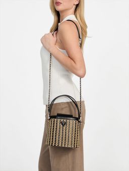 Guess - Women Natural Textured Atalia Bucket Bag with Detachable Strap