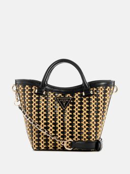 Guess - Women Black Natural Textured Atalia Mini Tote Bag