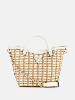 Guess - Women White Textured Atalia Mini Tote Bag
