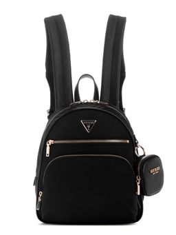 Guess - Women Black Solid Backpack with Pouch