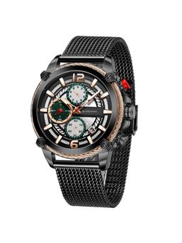 Giordano - Analog Multifunction Wrist Watch for Men Stylish Metal Strap Gz-50039 - Black (Medium)