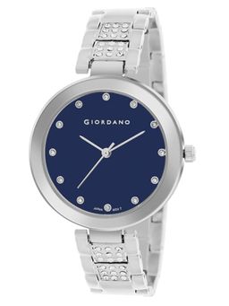 Giordano - Women Navy Blue Dial Metal Silver Strap Analog Watch-A2037-66