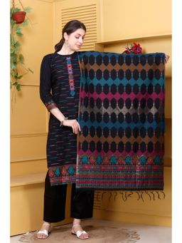 Kidar - Black Woven Kurta Set with Dupatta