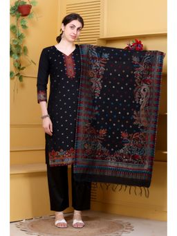 Kidar - Black Woven Kurta Set with Dupatta