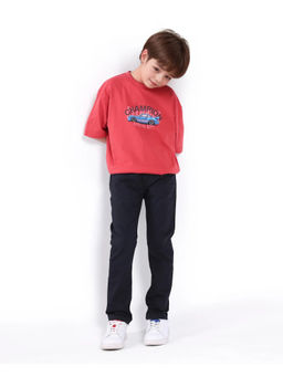 RARE ONES - Kids Jace-K Black Cotton Solid Slim Fit Fit Jeans