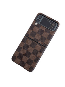 MVYNO - Elegant Cover for Samsung Galaxy Z Flip 3 (Brown Checks) - 6.5"