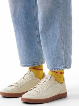 Gully Labs - Dvaita Calico White Artisan Leather Sneakers