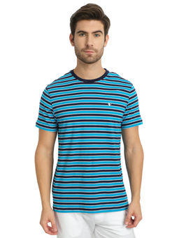 AM SWAN - Mens Stripes Blue-astral Aura T-shirt