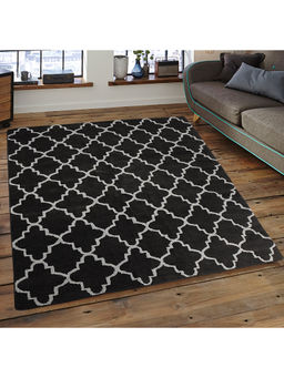 Saral Home - Black Microfiber Carpet-150x210 cm