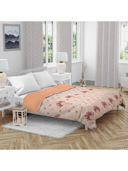 HomeTown - Emilia 100% Cotton Queen Double Comforter in Beige Coral Colour