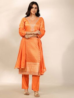 Libas - Silk Blend Kurta With Pant & Dupatta