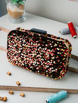 NR by Nidhi Rathi - Multi-Color Embellished Sequined Box Clutch