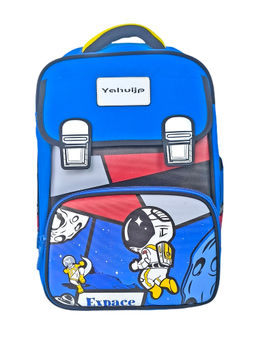 Little Surprise Box - Blue Red Block Astronaut School Backpack for Kids