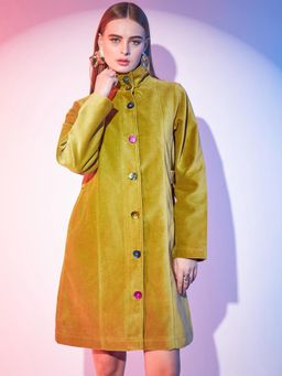 STREET 9 - Winter Velvet Coat - Yellow