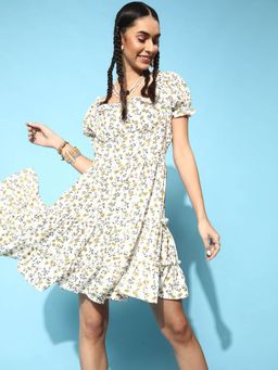 STREET 9 - Printed dress - White