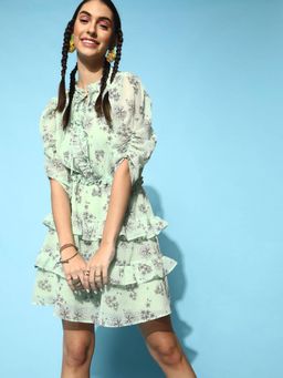 STREET 9 - Printed Dress - Green