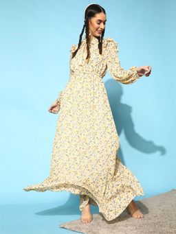 STREET 9 - Printed Maxi Dress - Yellow