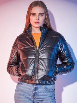 STREET 9 - Crop puffer jacket - Black