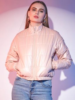 STREET 9 - Crop puffer jacket - Peach