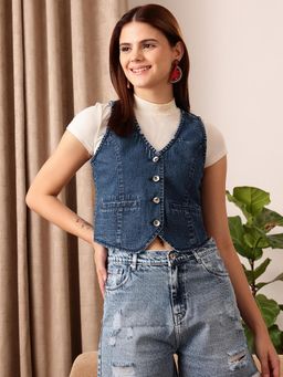 STREET 9 - Denim Vest - Blue