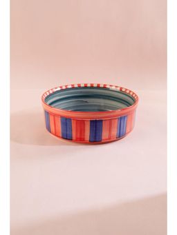 Freedom Tree - Red Kongu Handpainted Ceramic Straight Server Bowl