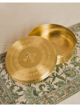 Fabindia - Gold Puri Etched Metal Roti Box