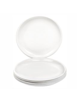 Signoraware - White BPA Free Plastic Round Full Plates (Pack of 6)