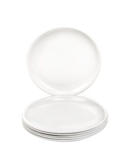 Signoraware - White BPA Free Plastic Round Dinner Plates (Pack of 6)
