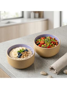 BlackCarrot - Bone China Beige Snack Bowls (Pack of 2)
