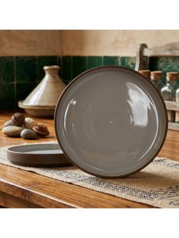 BlackCarrot - Bone China Brown Dinner Plates (Pack of 2)