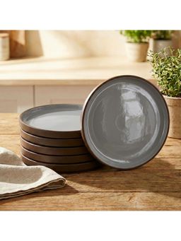 BlackCarrot - Bone China Brown Dinner Plates (Pack of 6)