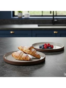 BlackCarrot - Bone China Brown Quarter Plates (Pack of 2)