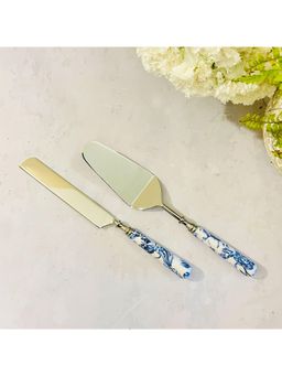 Faaya Gifting - White Brittany Blanc Cake Server & Knife