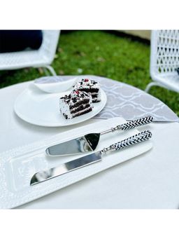 Faaya Gifting - Black Taj Chevron Cake Server & Knife