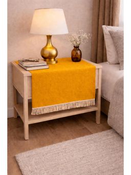 THROW PILLOW - Yellow Ochre Fringe Table Runner