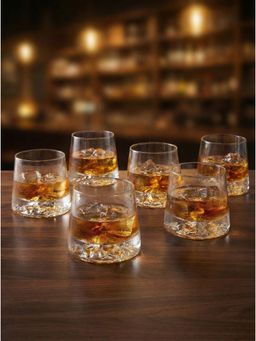Trovea's - Transparent The Lava Core Whiskey Glasses (Pack of 6)
