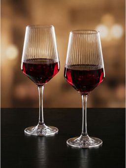 Trovea's - Transparent The Fluted Grace Wine Glasses (Pack of 2)