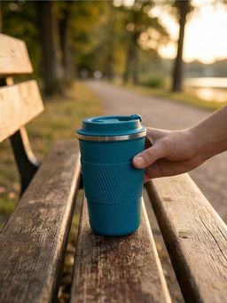 YELONA - Leak-Proof Stainless Steel Teal Blue Coffee Tumbler