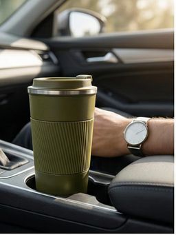 YELONA - Olive Leak-Proof Stainless Steel Military Green Coffee Tumbler