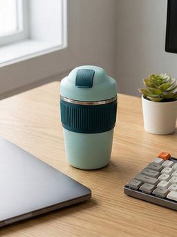 YELONA - Portable Stainless Steel Mint Blue Coffee Tumbler
