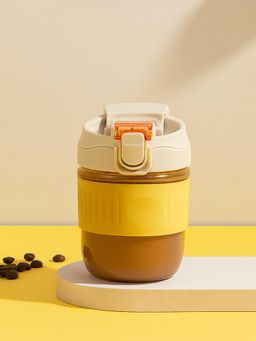 YELONA - Leak-Resistant Glass Yellow Tumbler with Straw
