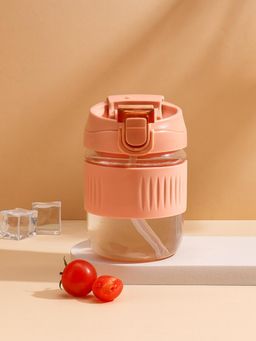 YELONA - Leak-Resistant Glass Cherry Pink Tumbler with Straw